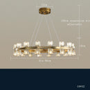 Ljojo Luxury Gold Chandeliers for Living Room in America with Glass Crystals and LED Lighting