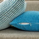 Blue Corduroy Cushion Cover 30x30cm - Ljojo Home Decor Pillowcase