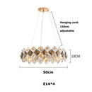 Dimmable LED Crystal Chandelier Hanging Lamp Linear Round Square For Dining Room by Ljojo.