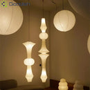 Ljojo Akari Rice Paper Cage Pendant Light Japanese Style Chandelier Home Decor LED Lamp