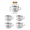 Ljojo Mini Stainless Steel Kids Tumbler Handle Milk Coffee Mug Drinkware