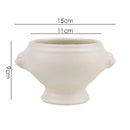 Ljojo Lion Head Ceramic Soup Bowl with Embossed Handle - Set of 2