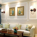 French Retro Wall Lamp Solid Wood Lighting for Bedroom & Living Room by Ljojo