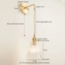 Ljojo Minimalist LED Wall Lamp with Pull Chain Switch