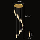 Ljojo LED Staircase Chandeliers: Modern Home Decor Pendant Light for Living Room