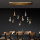 Ljojo Luxury Crystal Raindrop Pendant Light Kitchen Island Brushed Nickel Lighting