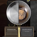 Ljojo 316 Stainless Steel Nonstick Frying Pan Wok for Gas Stove Induction
