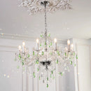 French Green Crystal Chandeliers Luxury Glass Pendant Lights by Ljojo for Living & Dining Rooms