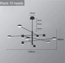 Ljojo Modern Rotate LED Chandelier for Living Room Dining Office Black Pendant Lights