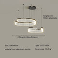 Ljojo Modern Acrylic Led Pendant Light Semicircle Chandelier for Living Room Black Bedroom Decor