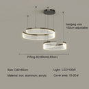 Ljojo Modern Acrylic Led Pendant Light Semicircle Chandelier for Living Room Black Bedroom Decor