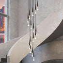 Ljojo LED Chandelier Rain Drop Pendant Light - Modern Staircase Island Hanging Lamp