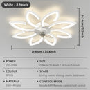 LED Ceiling Fan Light Smart Remote Control Strong Wind Silent Ljojo Fan Lamp