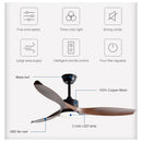 Ljojo 52" DC Motor Ceiling Fan with Remote Control and LED Light