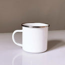 Ljojo 350ML White Enamel Sublimation Coffee Mug for Home and Coffee Shop