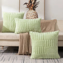 Grey Velvet Snowflake Decor Pillowcase for Sofa Couch Living Room by Ljojo