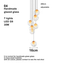 Ljojo Bubble Pendant Light Fixture Colored Glass Modern LED Dimmable Atmosphere Lighting