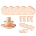 Ljojo 24-Piece Orange Wheat Cutlery & Dinnerware Set for Unbreakable Dining Experience