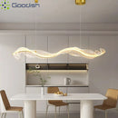 Minimalist Art Silk Ribbon LED Pendant Lights Chandelier for Home Decor by Ljojo