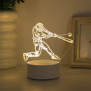3D Baseball Boy Acrylic Night Light Monochrome Warm Atmosphere for Bedroom and Study by Ljojo