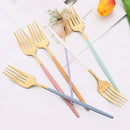 Ljojo 24Pcs Colorful Stainless Steel Gold Flatware Cutlery Set Western Kitchen Tableware