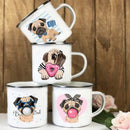 French Bulldog Print Enamel Mug by Ljojo - Dog Lover's Gift & Coffee Cup