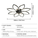 LED Ceiling Fan Light Smart Remote Control Strong Wind Silent Ljojo Fan Lamp