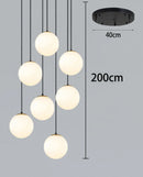 Ljojo LED Ring Stairs Pendant Light Chandeliers for Living Room and Dining Room