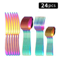 Ljojo 24pc Stainless Steel Tableware Set for Family Dining
