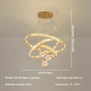 Ljojo Luxury Crystal Pendant Chandelier for Modern Stairs, Dimmable Globe Design