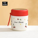 Ljojo Double-Layer Stainless Steel Thermal Lunch Box with Spoon and Bag
