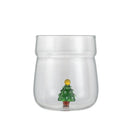 Ljojo 3D Christmas Theme Glass Mug 450ml - Ideal Gift for Girls, Kids, and Lovers