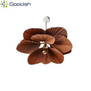 Japanese Retro LED Pendant Lights Coconut Leaf Shaped Chandeliers by Ljojo
