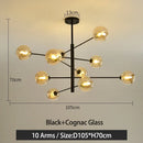 LED Chandelier Black/Gold Modern Pendant Light for Living Room - Ljojo