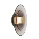 LED Wall Lamp Modern Round Gray Amber Glass Sconce Foyer Bedroom Aisle Decoration Ljojo