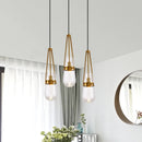 Ljojo Water Droplet Chandelier Glass Hanging Light Suspension for Kitchen