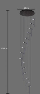 Ljojo Minimalist Bedroom Headboard Pendant Light with Adjustable Multiple Headlights