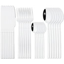 Ljojo 24-Piece Black Stainless Steel Cutlery Set Flatware Tableware Silverware Kit