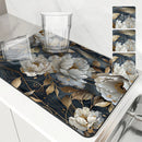 Ljojo 3D Plants Kitchen Mat: Absorbent, Antiskid, Quick Dry, Draining, Tableware Mat