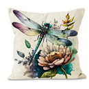 Dragonfly Floral Pattern Pillowcase x Ljojo: Living Room Sofa Chair Cushion Cover
