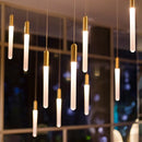 Ljojo Luxurious Gold Pendant Lamp - Modern Strip Chandelier for Dining and Bedroom