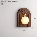 Ljojo Marble LED Wall Lamp: Brown Metal, Stairs, Bedroom, Restaurant, Aisle Sconce