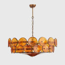 Art Glass Chandelier Ljojo Amber Green White E14 Lamp Bauhaus Design