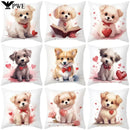 Cute Pet Dog Print Cushion Cover for Sofa by Ljojo