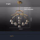Ljojo Copper Crystal LED Pendant Light - Vintage American Ceiling Lamp for Living Room