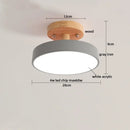 Ljojo LED Wood Acrylic Ceiling Light Fixture Wedge Nordic Living Room Lamp
