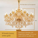 Ljojo Luxury Crystal Chandelier for Living & Dining Room - Elegant Golden Villa Candles Hanging Light