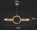 Modern Golden LED Circle Pendant Light Fixture for Dining Room by Ljojo