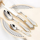 Ljojo 24-Piece Gold Plated Cutlery Set Stainless Steel Western Tableware