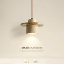 Ljojo LED Stone Pendant Light Indoor Chandelier - Walnut/Log Yellow Travertine - Parlor Bedroom Cafe Bar